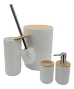 Kit Banheiro Lixeira Porta Escova 4 Peças